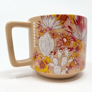 Starbucks 2019 Collectible Ceramic Mug Flowering Cactus Design Southwest